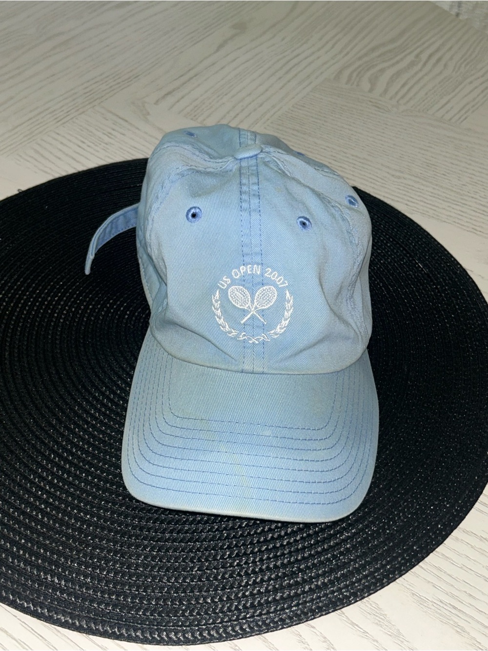 Y2K Distressed 2007 US Open American Needle Light Blue Baseball Cap